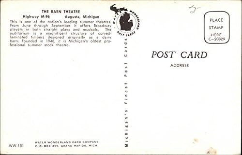 The Barn Theatre Augusta Michigan Mi Original Vintage Postcard At