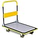 Goplus Folding Platform Cart, 660LBS Rolling Flatbed Cart Hand Platform Truck Push Dolly for Loading, Yellow