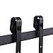 Artist Hand 6.6 FT Sliding Barn Door Track Rail for Double Door Hinged Style Sliding Track Hardware Kit-CLASSIC STRAP