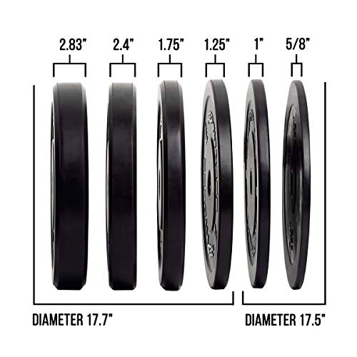 Rep Bumper Plates Strength Conditioning Workouts Weightlifting 190 lb Set