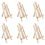 14" A-Frame Painting Easels (6-Pack), Ohuhu 14 Inches Tall Display Stand Tabletop Art Easel Set Mini Wood Painting Easels for Kids Children Artist Students Classroom Table top Display Back to School
