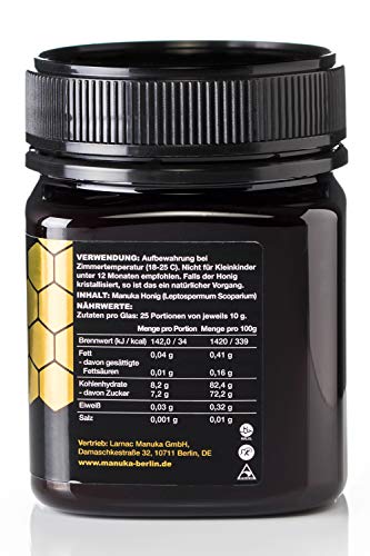 Larnac Manuka Honig 300+ MGO aus Neuseeland, 250g, zertifizierter Methylglyoxalgehalt – Bild 4