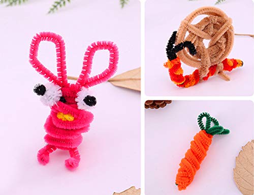 Multiple Colors Pipe Cleaners 100 Pieces Chenille Stems for DIY Art Decorations Creative Craft (6mm x 12 Inch)