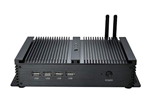 Kingdel Powerful Mini Desktop Computer, Fanless Industrial PC, Intel i5 Dual Core CPU, 4GB RAM, 128GB SSD, 2xNICs, 4xUSB 3.0, 4xCOM RS232, HDMI, Metal Case, Windows 10 Pro