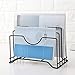 Sooyee 4 Dividers Pot Lid Rack Holder Organizer, Keep Your Cabinets Organized with Metal Vertical Storage Shelf To Hold Pan Lids, Plates, Dishes, Cutting Boards (Black)
