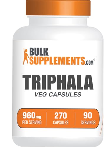 BulkSupplements.com Triphala Capsules - Triphala Supplements with Amla, Haritaki, and Bibhitaki - Gluten Free, 3 Capsules per Serving, 270 Count (Pack of 1)