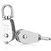 Pangda 3 Pack 25 mm Silver Single Pulley Block in 304 Stainless Steel M25 Crane Swivel Hook Single Pulley Roller Loading 400 kg