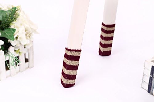12 Pieces Burgundy &amp; Beige knitting wool furniture socks - Calgary Canada Chair socks - from Calgary Thanksgiving gift, Christmas gift, Event gift, New home gift ,unique gift, gift for colleagues