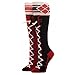 Harley Quinn Faux Lace Up Knee High Boot Socks w/Cuff - One Size