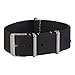 Benchmark Basics Leather Watch Band - Crazy Horse Oiled Leather One-Piece Watch Straps for Men & Women - 18mm, Black