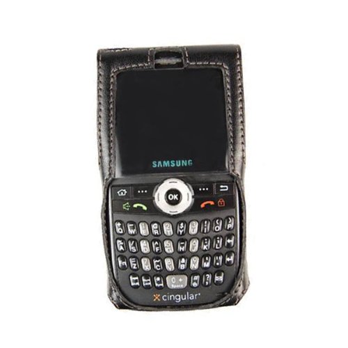 Technocel Fitted Leather Case with Clip for Samsung Blackjack - Black