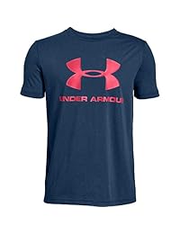 Under Armour - Camiseta de manga corta con logotipo deportivo para niño