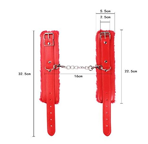 Jiuhexu Wrist Adjustable PU Leather Litchi Pattern Ankle Handcuffs - Thumbnail 4