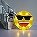 DELICORE Marquee Emoji Sign Funny LED Table Lamps Night Lights for Children Kids Bedroom Wall Decor Battery Operated & USB Charging (Sunglasses)