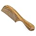 VAMIX Natural Green Sandalwood Comb – No Static Wooden Hair Comb With Rounded Handle