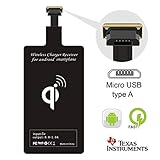 Wireless Charger Receiver Qi Charging Adapter Compatible Samsung Galaxy J7 Pro S4 S3 Note 4 A7 A5 A3 LG G4 Stylo 3 2 Plus V10 K7 Q6 X Moto G6 Paly G5 G5s E4 Micro USB Android Cordless Charge Card