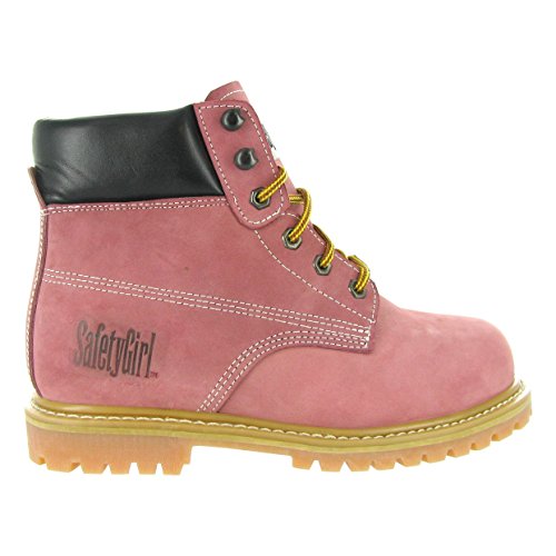 Safety Girl Steel Toe Work Boots - Light Pink