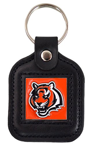 NFL Siskiyou Sports Fan Shop Cincinnati Bengals Square Leather Key Chain One Si…