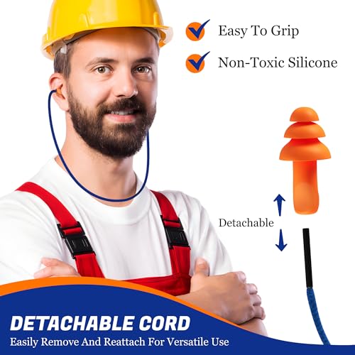Quality Reusable Earplugs 20 Pair - 25dB Corded Silicone Ear Plugs for photo 12