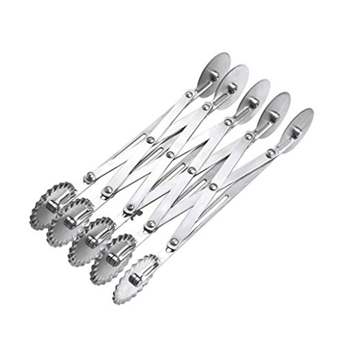 Stainless Steel Pizza Cutter, Nesee Multi Wheel Brownies Cookies Cake Pastry Cutter Straight Fluted Cutter Pizza Rocker Cutter - Super Sharp Easy to Clean Slicer (E)