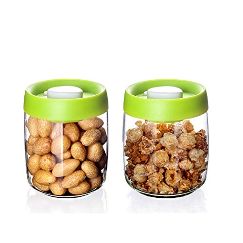 Folinstall 2 Pcs 30 oz（880ML）Glass Jars Vacuum Sealer, Airtight Glass Preserving Jars with Green Vacuum Sealed Airtight Lid, No Need a Separate Pump, High Borosilicate Mason Jars - Thumbnail 4