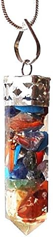 Reiki Energy Charged Chakra Orgone Crystal Pendant with Silver Chain (Beautifully Gift Wrapped)
