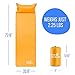 Camp Solutions Lightweight Sleeping Pad - Self Inflating Camping Pad with Built in Pillow for Camping, Hiking and Backpacking (Orange)