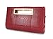 Hoxis Classic Crocodile Pattern Faux Patent Leather Cut It Out Clutch with Shoulder Strap Womens Handbag (Burgundy)