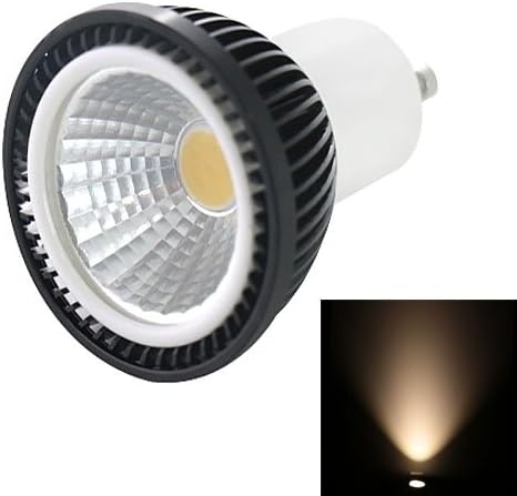 Gulakey AC 85-265V, GU10 7W 650LM Black Cover White Weak COB LED Spotlight (SKU : S-LED-5738WW)
