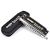LℜY Harmonica, 12-Loch C-Ton Chromatische Mundharmonika, Träumer Professionelles Mundharmonika Spielen, 48-Ton-Standard-Bereich, Schwarz (14 * 3,8 * 3Cm)