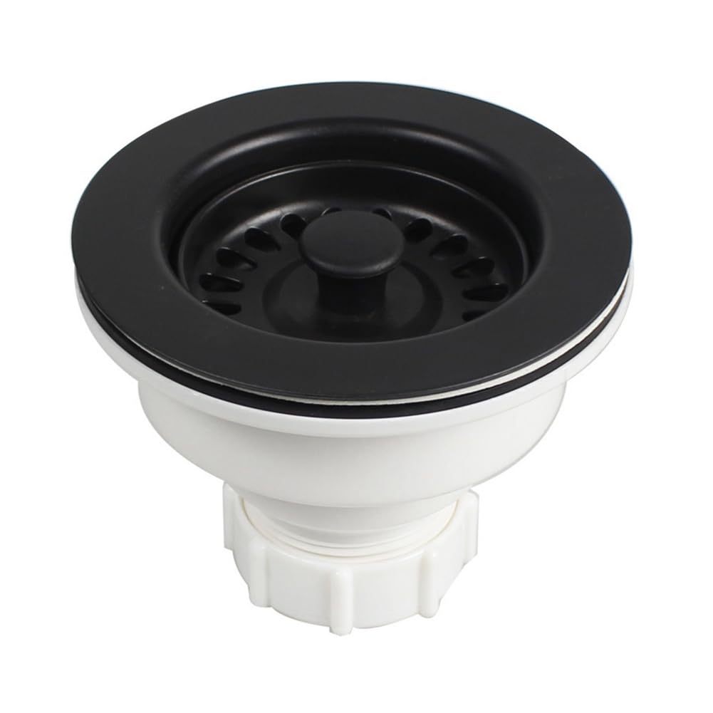 Sknrlko Kitchen Sink Drain Assembly Kitchen Sink Drain Plastic Kitchen Sink Drain with Strainer Basket Drain Stopper Diameter 114mm for Kitchen Quartz Stone Sink