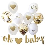 Gender Reveal Party Decorations for Gender Neutral Baby Shower, 13 Piece Set Includes Oh Baby Banner, Balloons and Baby Shower Planner for Memorable Event