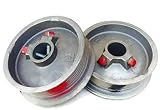 Protech Garage Doors - Pair of Left & Right Hand Heavy Duty Lift Cable Garage Door Drums/Wheel Replacement. Black & Red Torsion Cable Drums for Maximum 1/8" Cable Drums