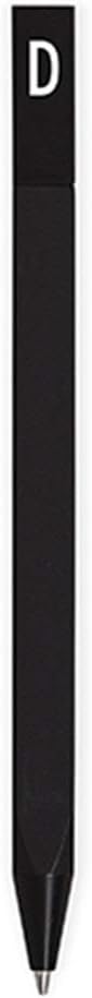 Design Letters Personalised Engraved Black Ballpoint Ink Pen (A-Z)