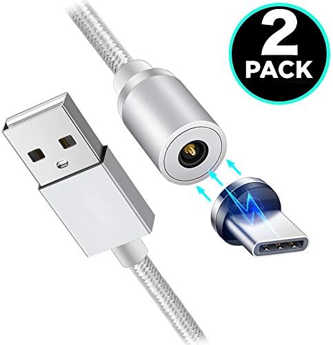 UNIDOPRO 2Packs 3FT 360° Round Magnetic Type C Charger Cable Compatible Sony Xperia XZ3 XZ2 XZ1 XZ Premium XA3 XA2 L1 L2 , LG G5 G6 G7 V30 V35 V40 ThinQ, OnePlus 6T 6 5T USB-C Charging Cord