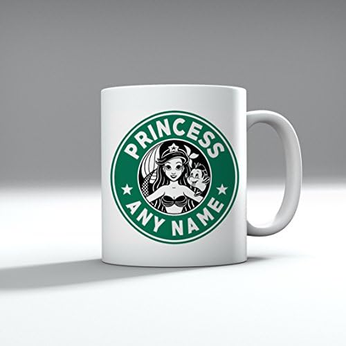 Personalised Any Name Princess Any Name Ariel Dory Starbucks Inspired Logo Coffee Cup Mug 11oz