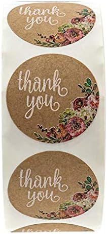 Yalatan 1Inch Round Thank You Gift Tags, Creative Design Holiday Present Stickers For Party, Wedding Gift Or Birthday 500 Adhesive Labels Per Roll for Home