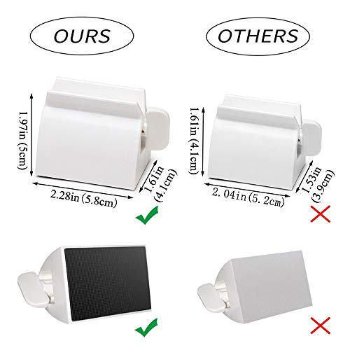 ONDY 2PCS Rolling Tube Toothpaste Squeezer,Heavy-Duty Toothpaste Dispenser with Rubber Pad Multi-Function Squeezer for Cleansing Foam,Hair Gel,Cosmetic Samples,Ointments (Red and White)
