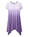 LL Womens Ombre Short Sleeve Oversized Side Panel Tunic Top - Made In U.S.A.