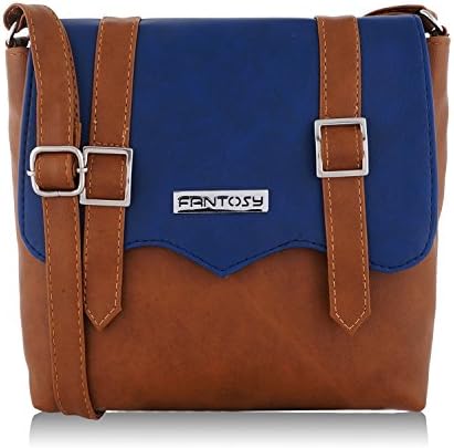 fantosy blue and tan women slingbag (FNSB-185)