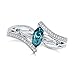 Hithop Premium Quality Women's 925 Sterling Silver Crystal Filled Round Shape Ring Jewelry Blue,9