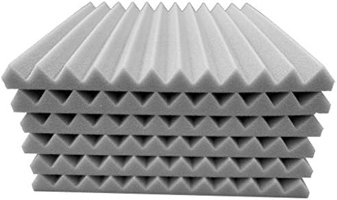 MCYs 6Pcs 12 slots High-density Flame-retardant Soundproof wall stickers Acoustic Foam Panel Sound Stop Absorption Sponge Studio KTV Soundproof