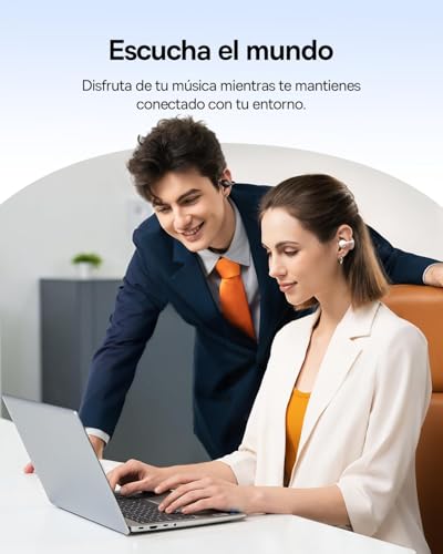 Baseus BC1 Audífonos Inalámbricos de Oído Abierto con Clip, Bluetooth 6.0, hasta 38 Horas de Batería, Sonido con Refuerzo de Bajos por IA, 4-Mic para Llamadas Claras, IP55, Ligero y Cómodo, Negro