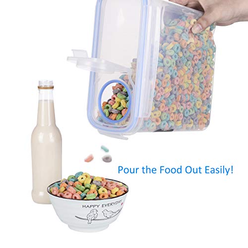 Homrealm Cereal Container Storage 4pcs,Airtight Food Storage Containers Upgraded Cereal dispenser,BPA Free Pantry Storage Containers for Cereal Rice Cookies Flour Sugar Coffee Pet food&More(Mix Color) - Thumbnail 3