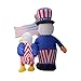 JF Deco 6 Ft Independence Day/Flag Day Patriotic Inflatable Uncle Sam with Eagle & American Flag Decorations Home Yard Outdoor Indoor Decoration