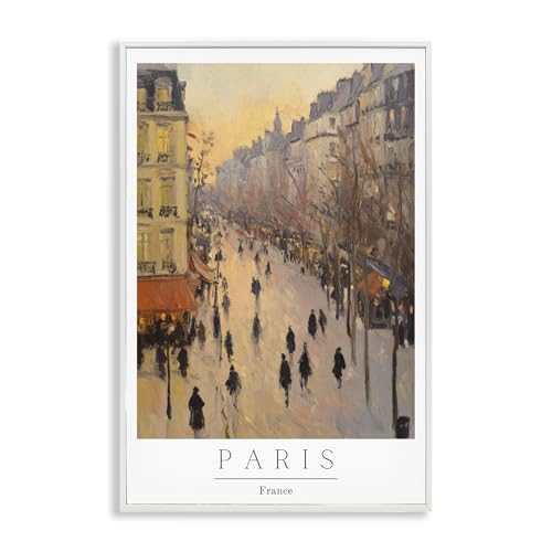 'Vintage Orange Paris Streets'| Framed Giclee Art