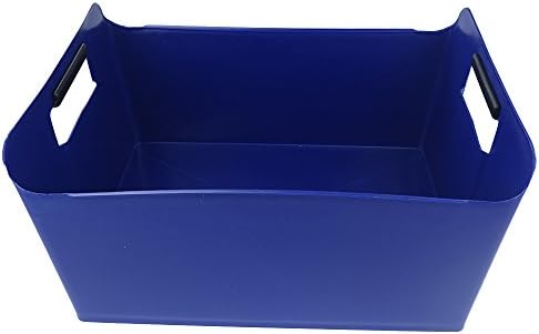 Pekky Plastic Storage Bins with Handles, Blue