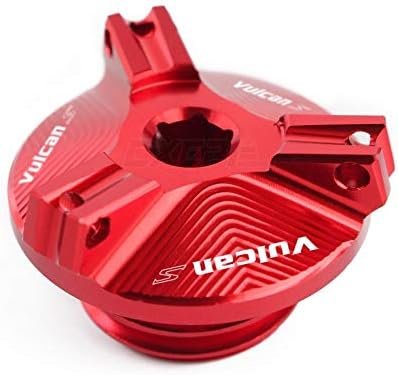 YUQINN Motorbike Parts New Logo Vulcan S for Kawasaki VN650 VULCAN S 650 2015 2016 2017 Motorcycle CNC Engine Magnetic Oil Drain Plug (Color : Red)