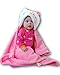 Plush Baby Blanket for Boy or Girl. Super-Soft Microfiber Fleece in Animal Designs.  Fab Gifts! Soft Enough for Swaddle/Receiving Wrap,  Sturdy Enough for Years of Toddler Cuddles. 30x36 + Hood
