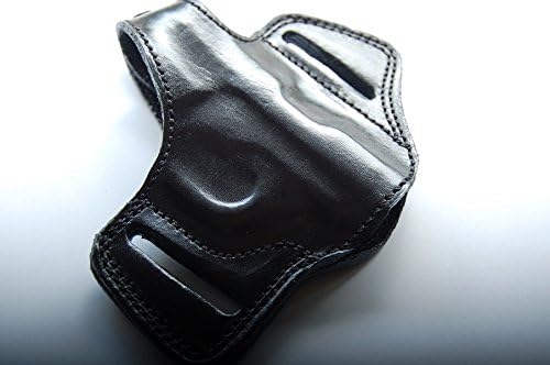 cal38 Handcrafted Leather Belt Holster for Colt 1908 Vest Pocket 25 ACP/6.35 (R.H) Tan Black